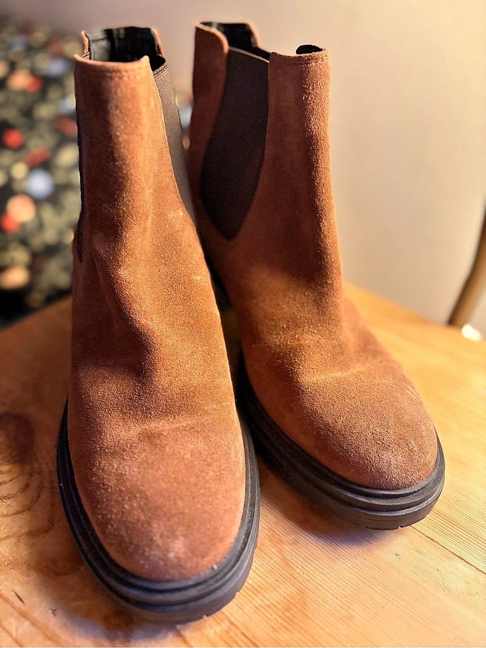 Geox W Damiana Brown Suede Chelsea Ankle Boots Size 8 / 38
